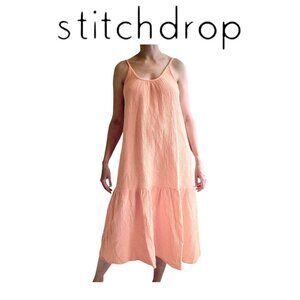 Stitchdrop sleeveless apricot gauzy dreamy lightweight tie-back maxidress size L